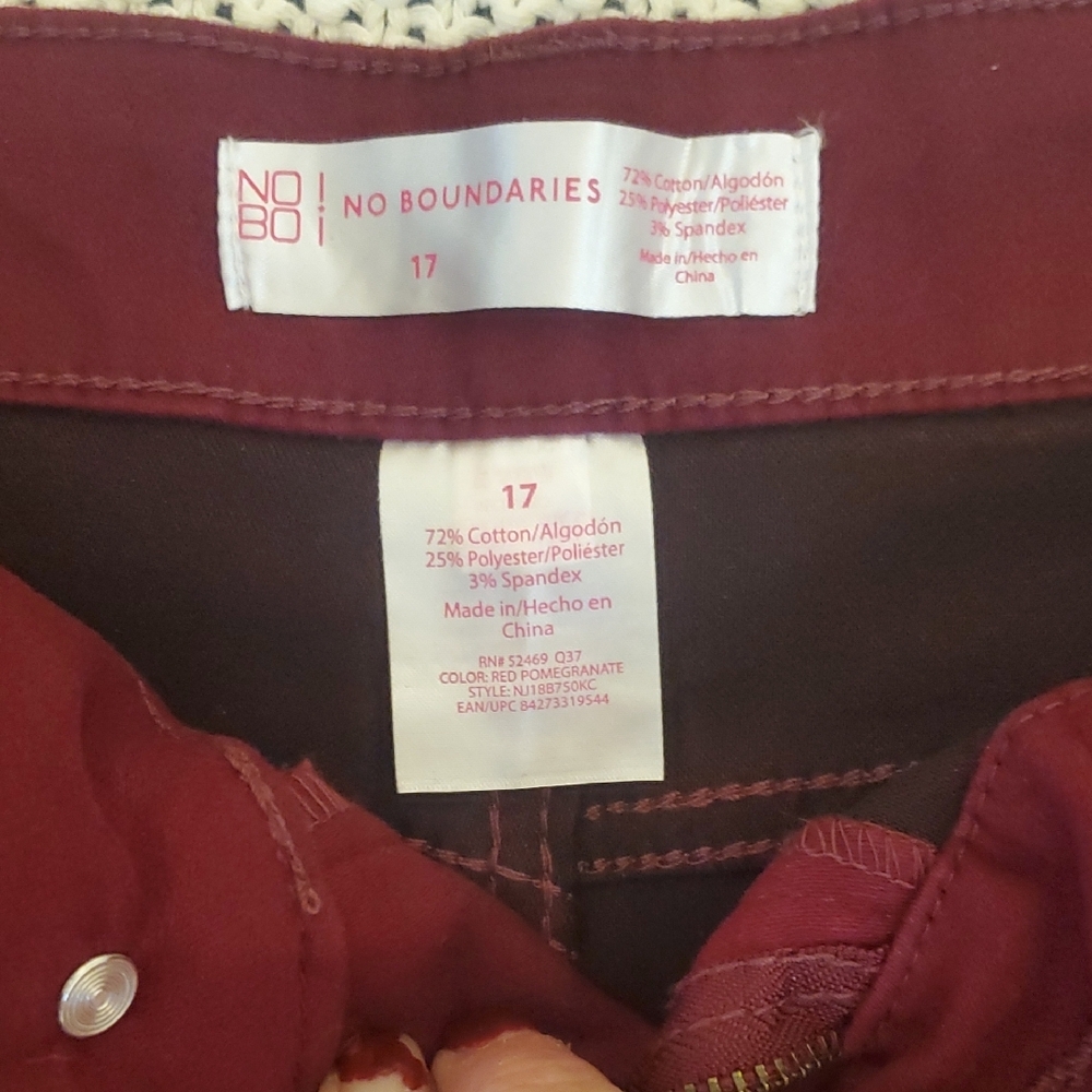 No Boundaries Red Jean Shorts High Cut Denim - Picture 6 of 6